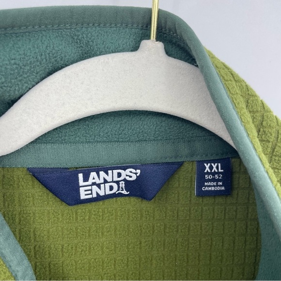 Lands’ end grid fleece vest green Sz 2XL - Picture 2 of 9